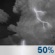 Tonight: A 50 percent chance of showers and thunderstorms after 10pm. Some of the storms could produce heavy rainfall.  Increasing clouds, with a low around 59. Northwest wind 5 to 10 mph becoming northeast after midnight.  New rainfall amounts between 1 and 2 inches possible. 
