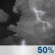 Chance Thunderstorms. Chance for Measurable Precipitation 50%